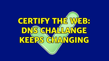 Certify the Web: DNS challange keeps changing