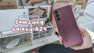 Unboxing Samsung Galaxy A24 Dark Red [ Camera Test, Price & More ] Aesthetic Android Unboxing