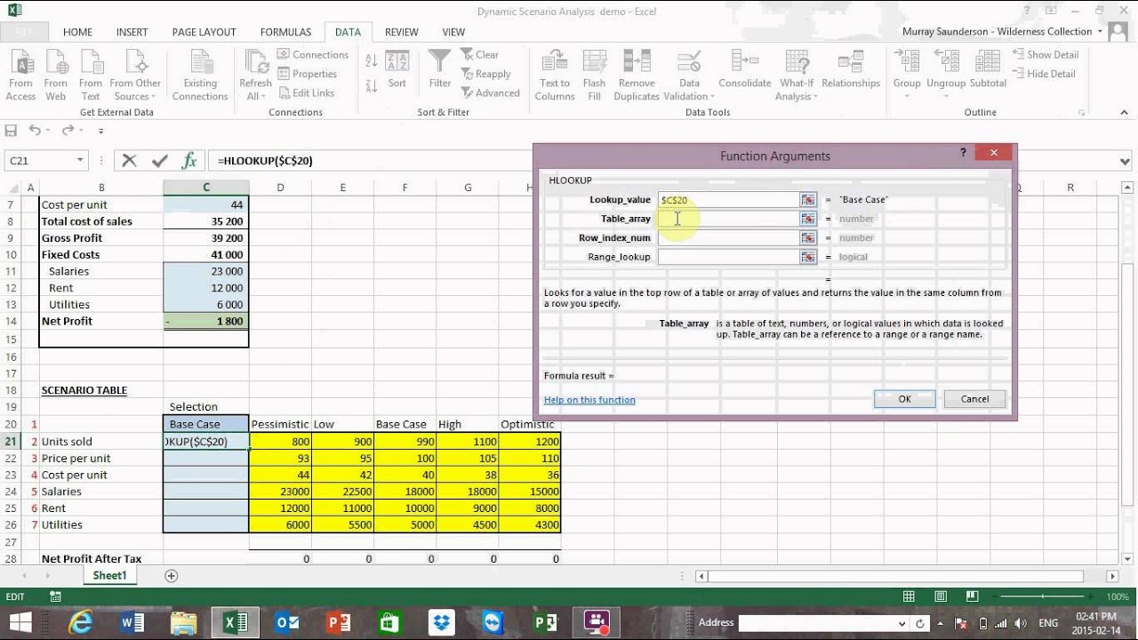 Dynamic Scenario Analysis For Excel Youtube