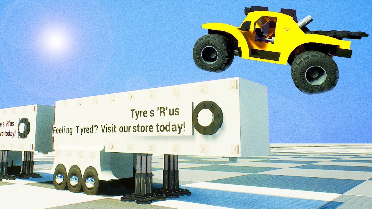 СКОЛЬКО ПРИЦЕПОВ СМОЖЕТ ПЕРЕЛЕТЕТЬ МАШИНА !? - BRICK RIGS | ЛЕГО ЭКСПЕРИМЕНТ В BRICK RIGS