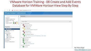 VMware Horizon Training | 08 - Create and Add Events Database for VMWare Horizon View Step By Step