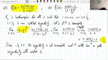 Complex Analysis II course - Correcting Worksheet 2, exercise 1