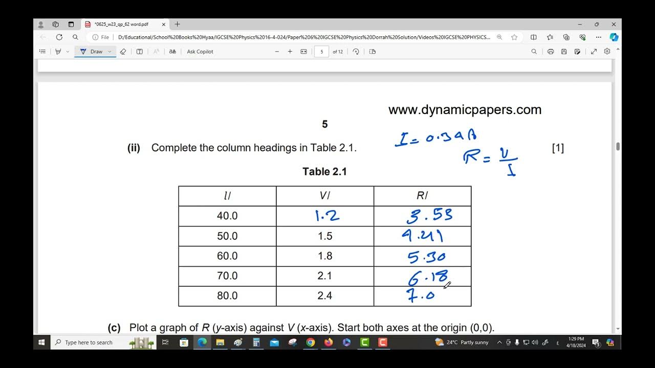 0625 w23 qp 62 igcse cambridge physics paper 6 november 2023 variant 2
