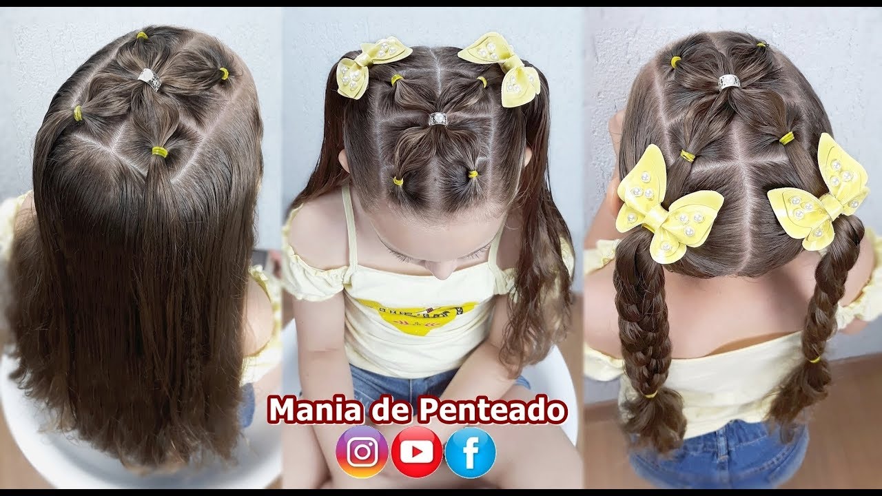 Penteados Fáceis para Meninas com Ligas em Borboleta🦋 Easy Butterfly  Hairstyles for Girls🦋 - thptnganamst.edu.vn