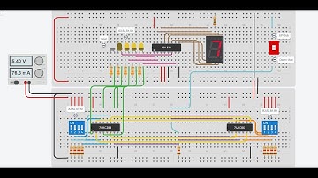 4 Bit Adder Subtractor circuit simulation in Tinkercad using logic gates