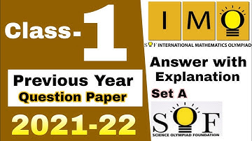IMO Previous Year Question Paper 2022-23 Class 1 IMO Olympiad Grade 1 Math Olympiad class 1