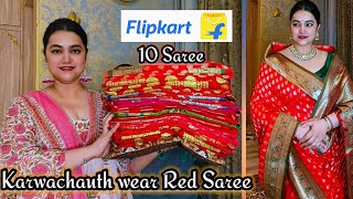 Flipkart Festive Special Red Banarasi Silksaree Haul Under Rs.1399