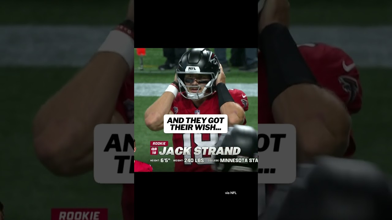 Jack Strand's first pass after replacing Cooper Rush didn't go as planned... #falcons #nflfootball