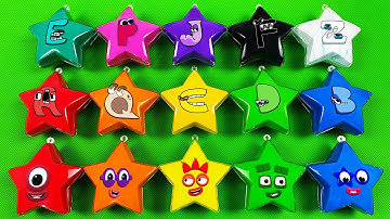 Looking Numberblocks, Alphabet Lore With Slime STAR SHAPE…Mix Coloring! Satisfying Video ASMR