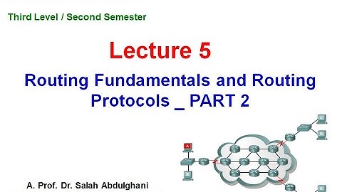 Lecture 5:  Routing Fundamentals and Routing Protocols   Part 2