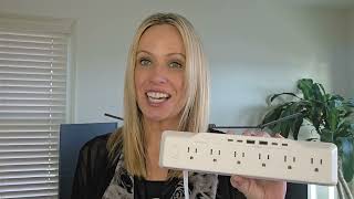 Desk Clamp Power Strip Surge Protector, 6 Outlets, Flat Plug, 1800J, 4 USB-C Ports (Any Port 35W)