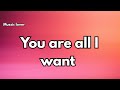 You are all I want 💕( LYRICS) English| New| Mussic lover|Romantic song 🎵