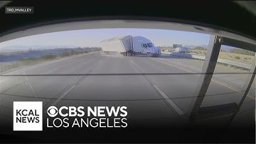 Dashcam captures big rig crashing on Riverside County freeway