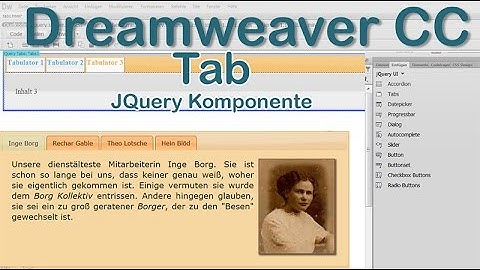 Dreamweaver / JQuery / Tab