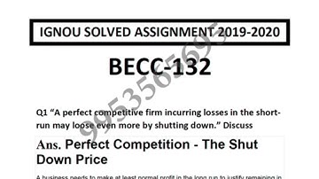 BECC-132 Solved Assignment 2019-20