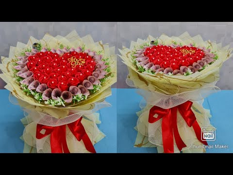 Video Bó hoa tiền hình trái tim | Hướng dẫn bó hoa bằng tiền... - youtube