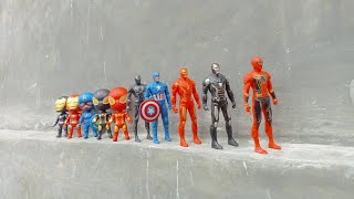 AVENGERS SUPERHERO STORY, FIGURES, SPIDERMAN 2 CAPTAIN AMERICA, IRON MAN, SPIDERMAN BLACK,