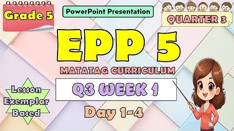 EPP 5 Matatag Curriculum PowerPoint Presentation Quarter 3 Week 1 Day 1-4