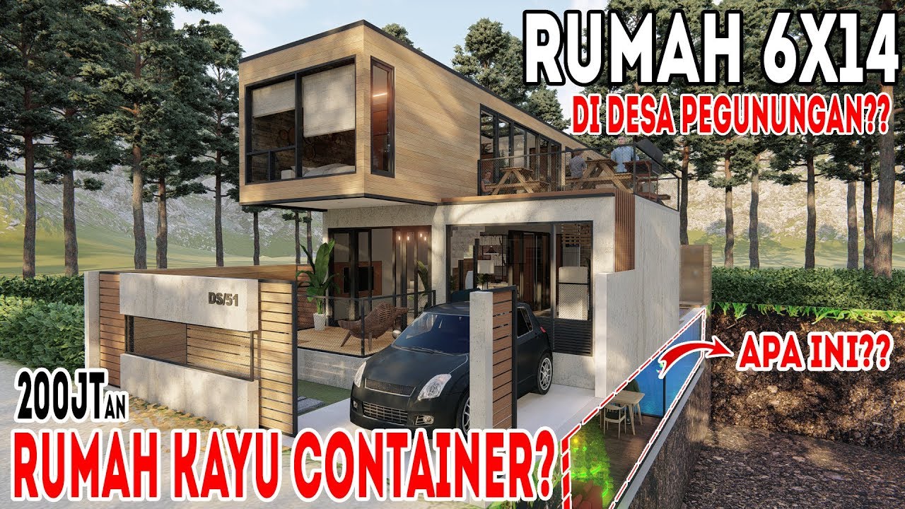 Desain Rumah Kayu 6x14 Di Desa Dengan 3kamar Tidur Youtube