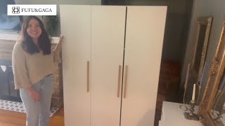 Armoire with Solid Wood Handle 3-Door Large Cabinet Review | FUFU&GAGA