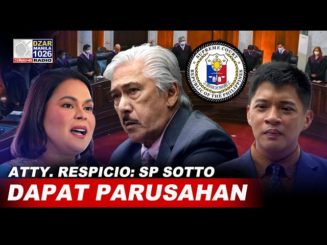 DAPAT KANG PARUSAHAN ng pagkakakulong o multa — Atty. Respicio kay SP Sotto