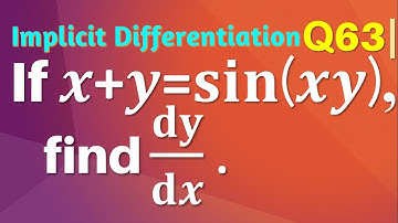Q63 | If x+y=sin⁡(xy), find dy/dx.