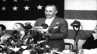 Harold Morris Warner delivers a speech in Hollywood, California. HD Stock Footage