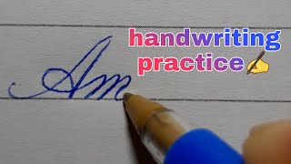 Copperplate handwriting practice | capital A joining with small letters a to z | english handwriting