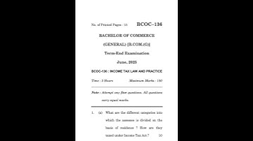 BCOC–136 June 2025 | IGNOU Previous Year Question Paper