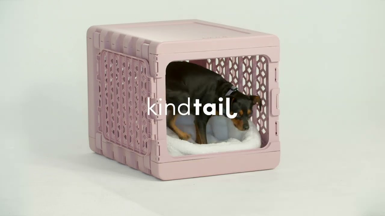 KindTail Pawd Collapsible Dog & Cat Crate, White