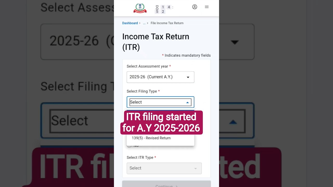 ITR Filing Started For A Y 2025 2026 Itr Incometaxreturn Itrfiling Taxreturn