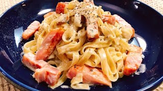 濃厚♪チーズ好きが喜ぶ‼『絶品 厚切りベーコンとゴルゴンゾーラのパスタ』Bacon & Gorgonzola Pasta