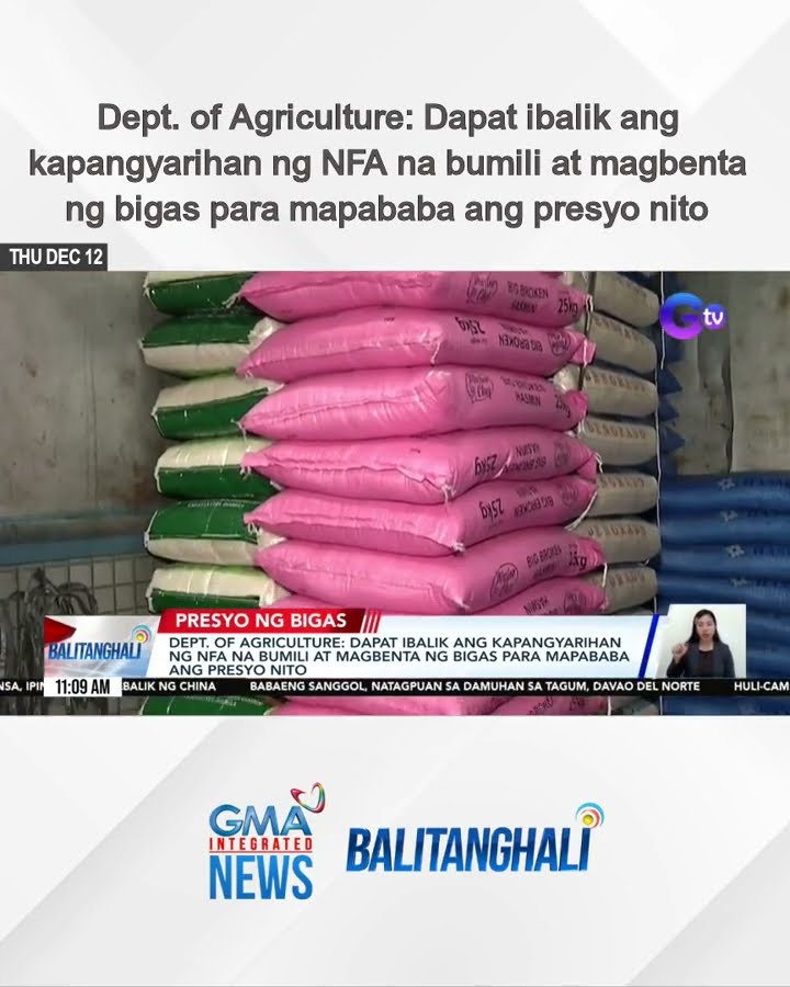 Dept. of Agriculture – Dapat ibalik ang kapangyarihan ng NFA na bumili at magbenta... | Balitanghali