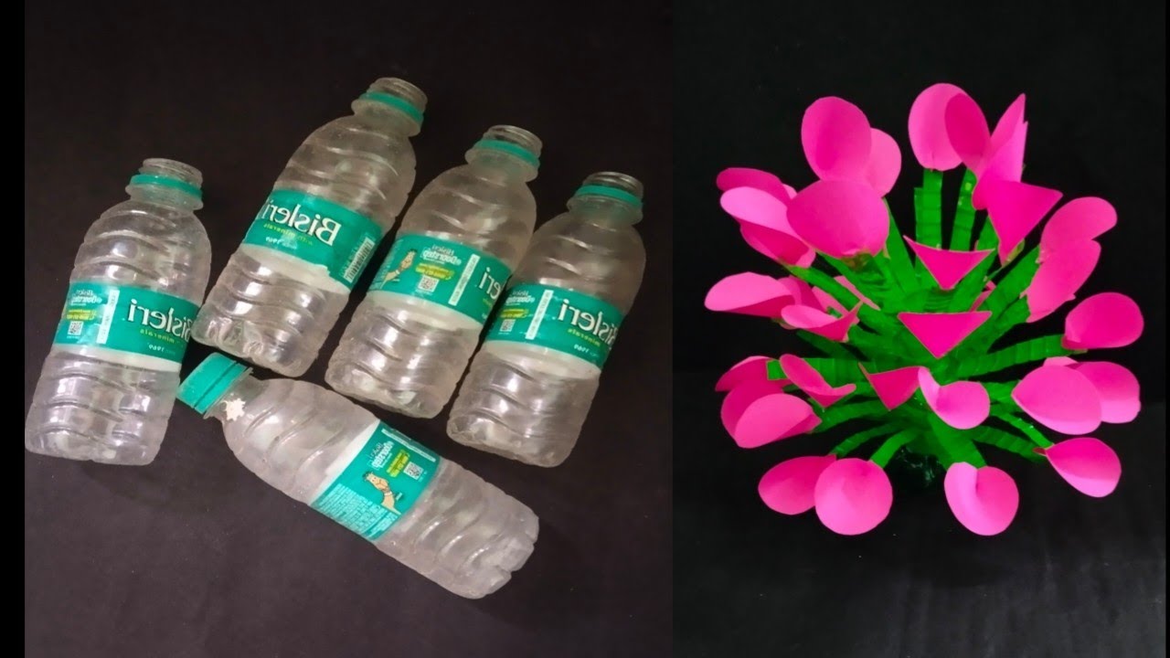 Guldasta / Paper Flower Guldasta Made with Waste Plastic Bottles / Guldasta Banane ka Assan