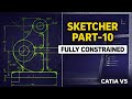 CATIA V5 Sketcher Exercise Part-10 | Complex 2D Drawing with Constraints | Beginner to Pro