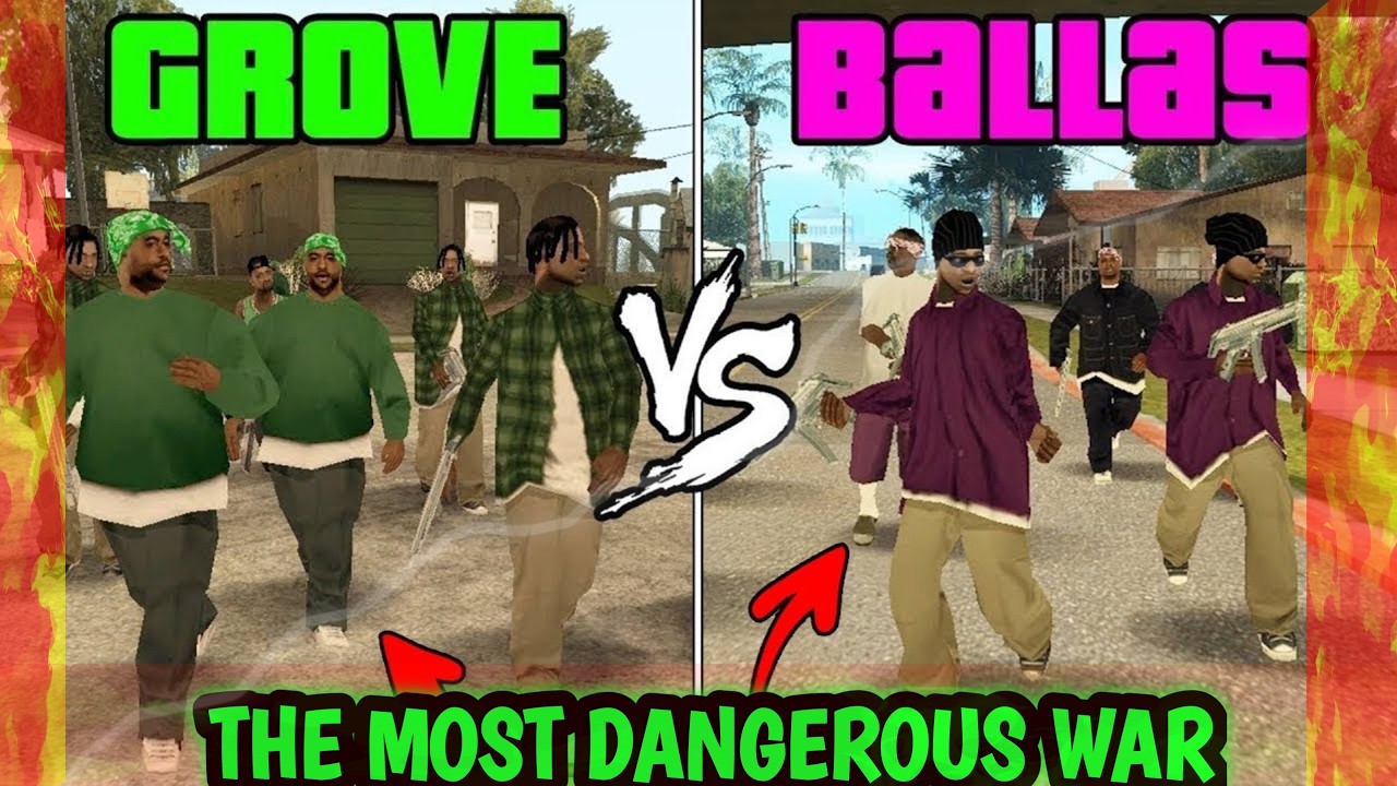 GROVE STREET VS BALLERS THE MOST DANGEROUS WAR GTA SAN ANDREAS GAMEPLAY