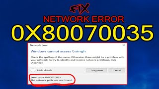 Fix Error Code 0X80070035 The Network Path Was Not Found. Windows Cannot Access Network Path 2020