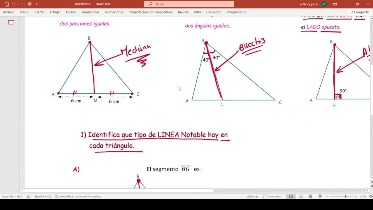Lineas notables en un triangulo