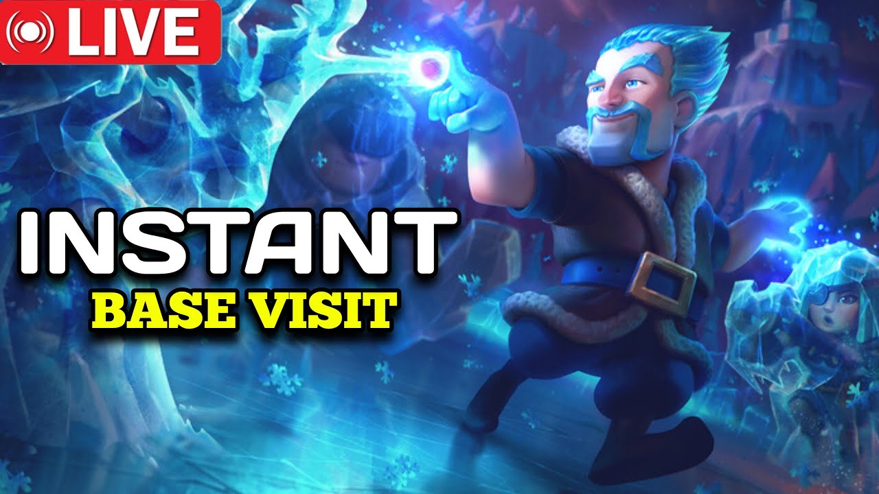 🛑CLASH OF CLANS LIVE INSTANT BASE VISIT #Coclive #cocgameplay
