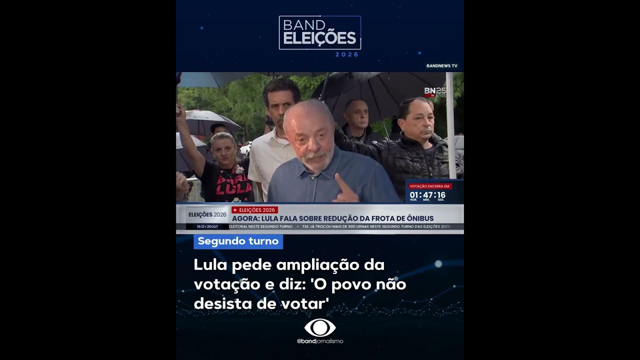 Lula pede ampliação da votação e diz: 'O povo não desista de votar'