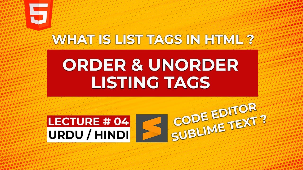 Exploring HTML Lists Efficient Use of Ordered and Unordered Tags ...