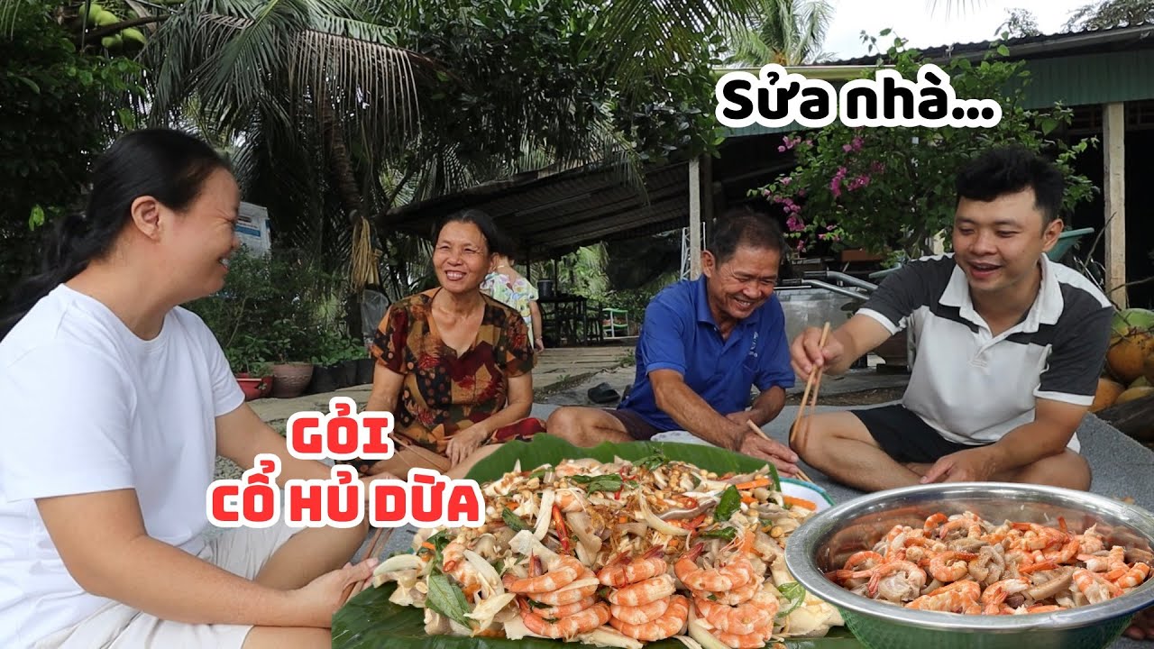 Mưa Gió Lớn Hư Vách Chú 5 Sửa Lại Nhà, Chặt Cây Dừa Làm Gỏi Cổ Hủ Tôm, Tai Heo