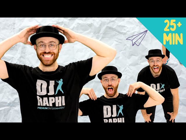 Head Shoulders, Bus, Freeze + more! 🧊 🚌 🙆 | Dance Along Compilation | DJ Raphi! Songs for Kids class=