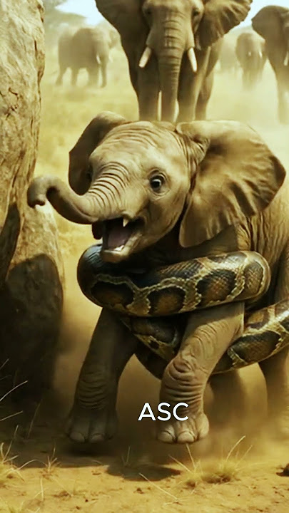 Gajah vs Piton #animals #wildlife #snake