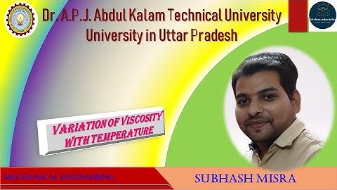 Variation of viscosity with Temperature I B.Tech I AKTU I Subhash Sir I Krishna Education I Part-06