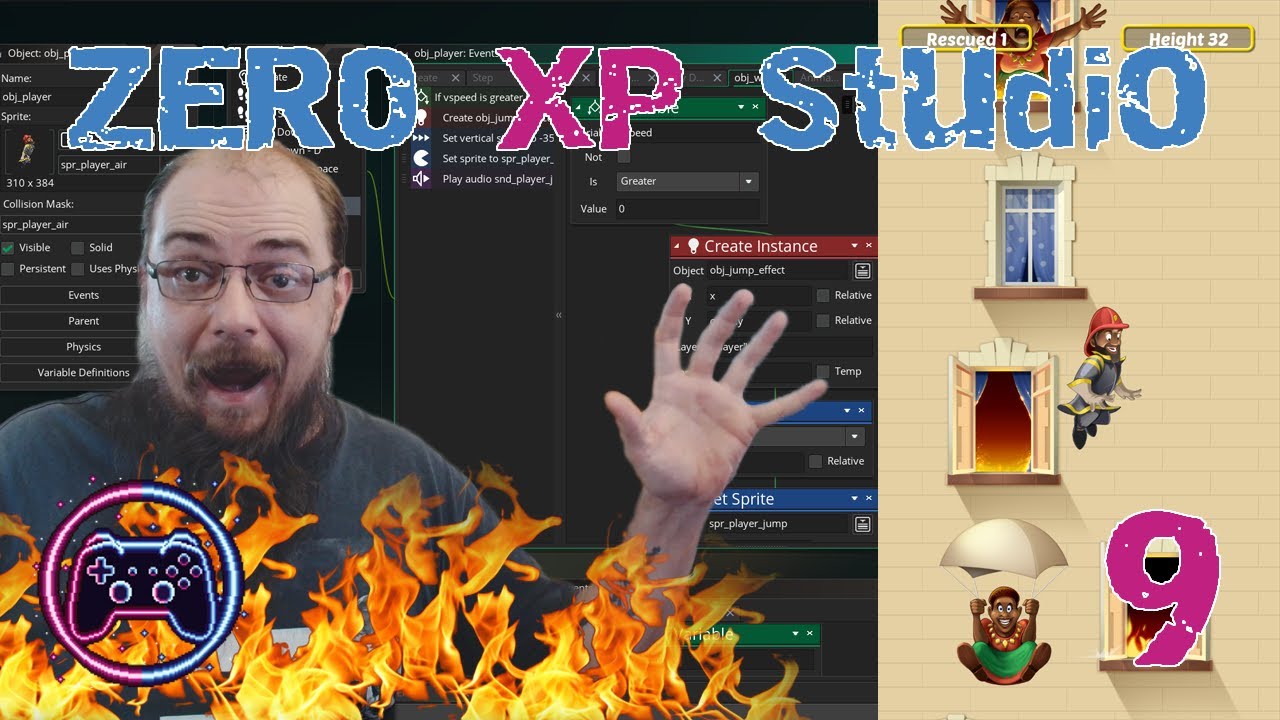Create an Endless Platformer from Scratch Pt.2 - GameMaker Engine | Zero XP Studio - GameDev Journey