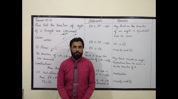 Theorem 12.1.6 The bisectors of the angles of a triangle are concurrent.