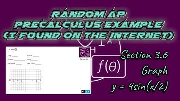 AP Precalculus Section 3.6 Example: Graph y = 4sin(x/2) and Find Amplitude, Period, Midline, etc.