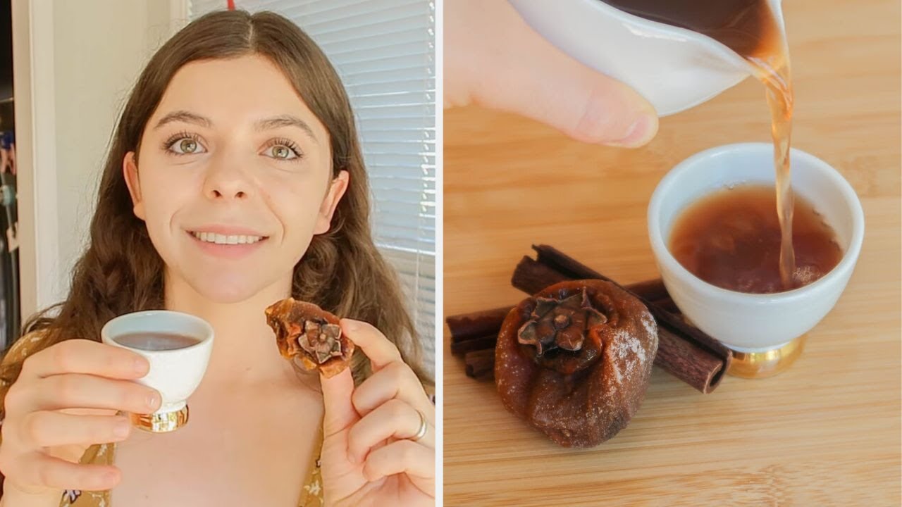 Korean Ginger Cinnamon Dessert Tea Recipe - 수정과 만들기