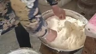 handmade bread dough for steamed buns Lunar New Year food preparation 在农村和面，准备做馒头